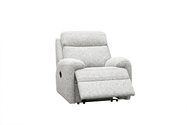 Gray recliner chair on a white background