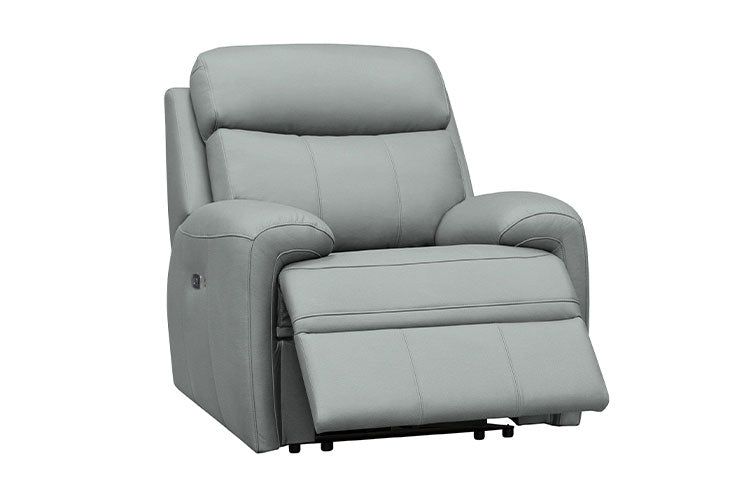 Gray recliner chair on a white background