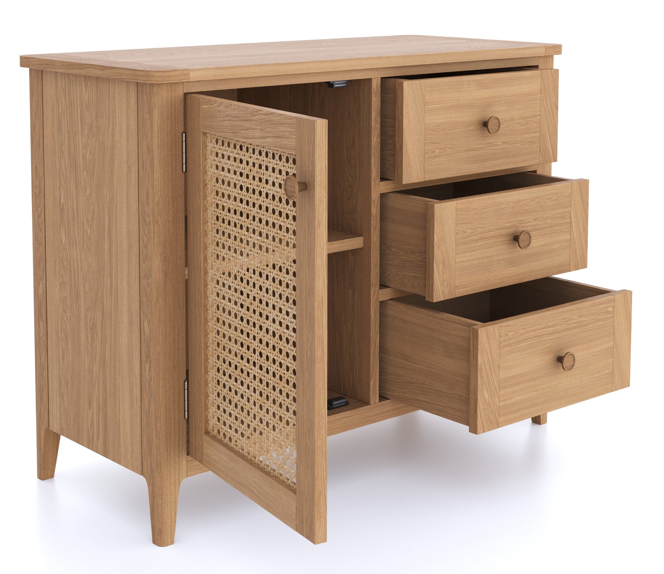 open angle drawer