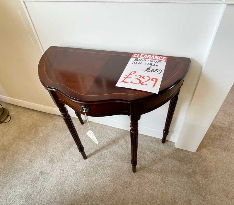 bow front hall table on clearance