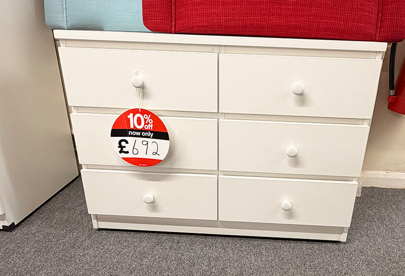 6-drawer chest in white