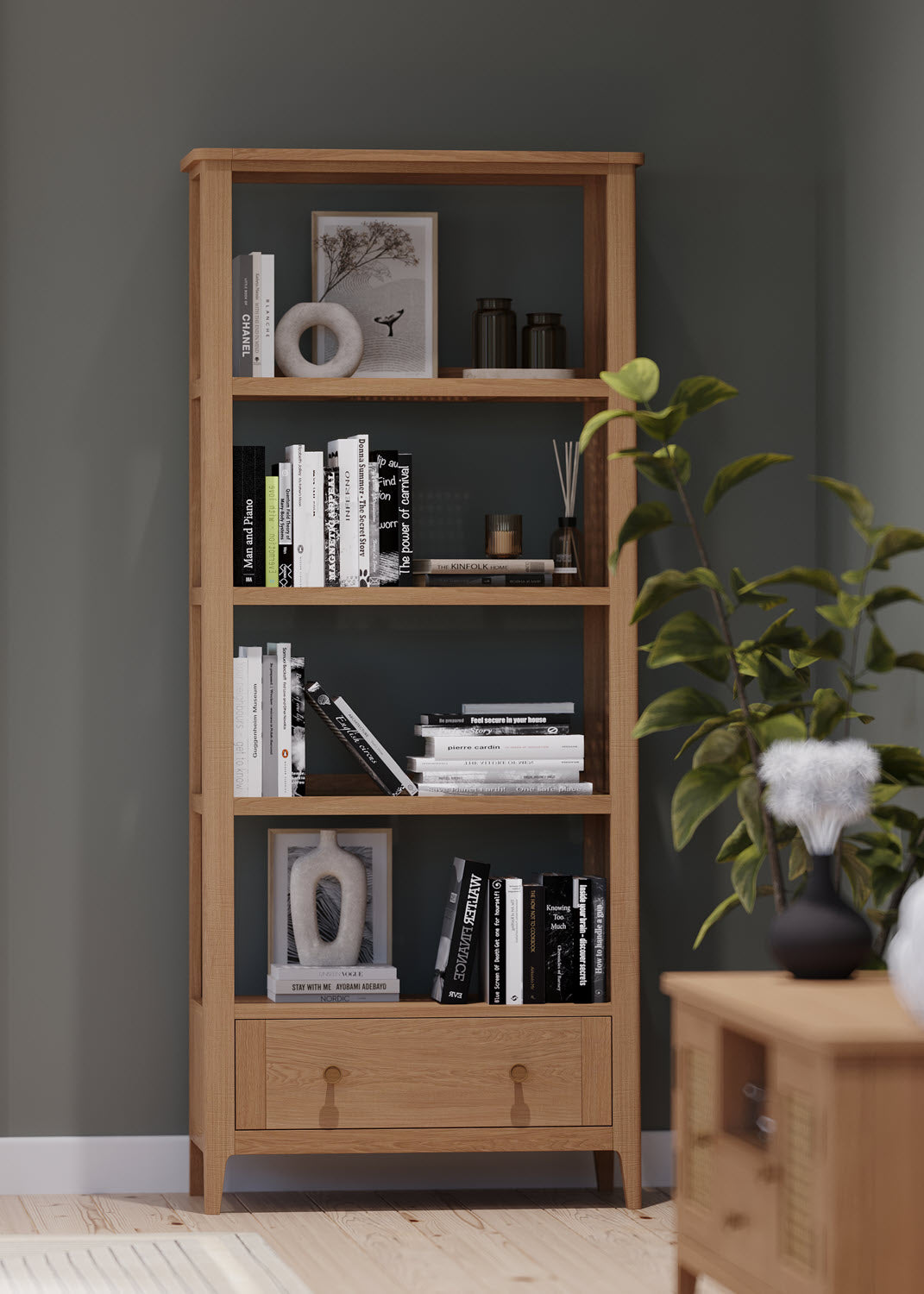 Tiffany Bookcase/Ladder Unit in Oak