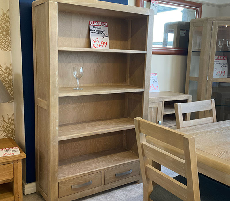 Berlin High Bookcase with 2 drawers