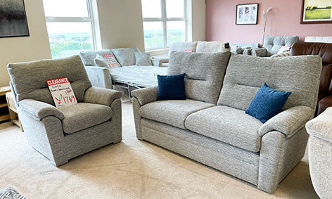 Coco 3-seater grey sofa and armchair