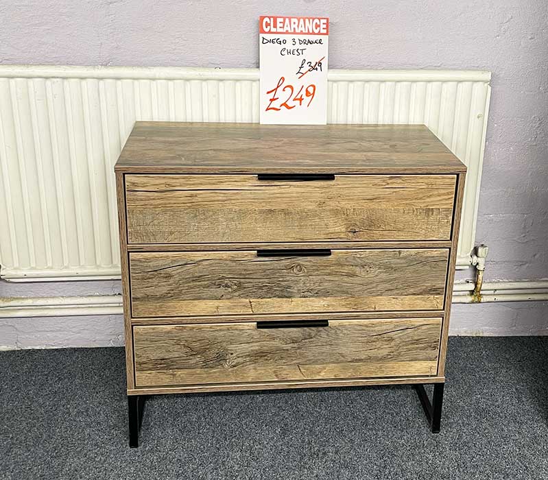 Diego 3-drawer chest