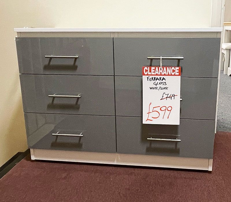 Ferrara slate and white gloss chest
