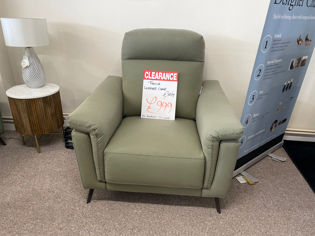 Thecla green Italian leather chair