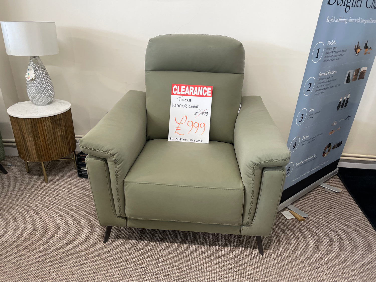Thecla green Italian leather chair
