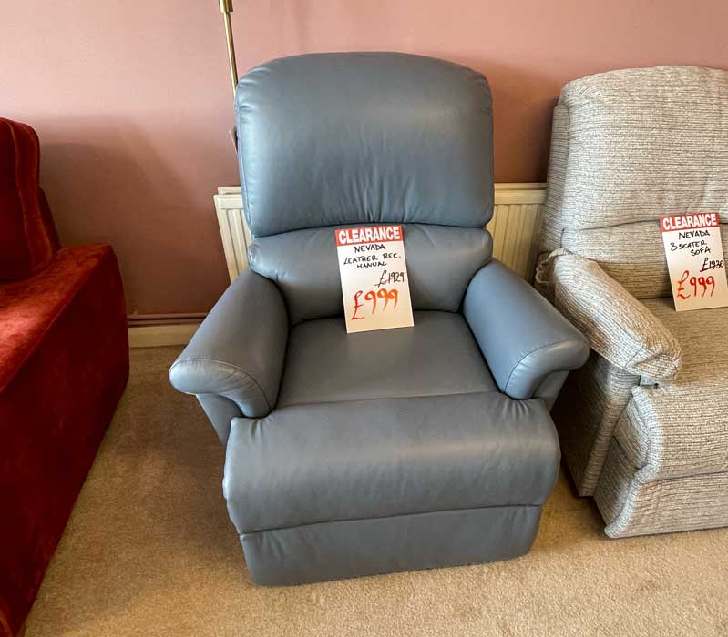 blue manual recliner on sale