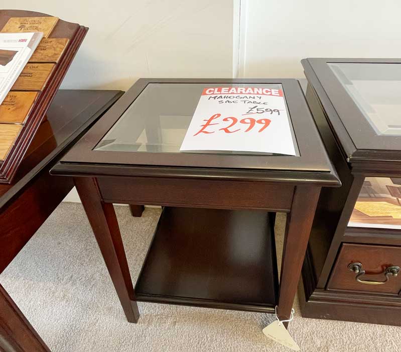 mahogany side table on clearance