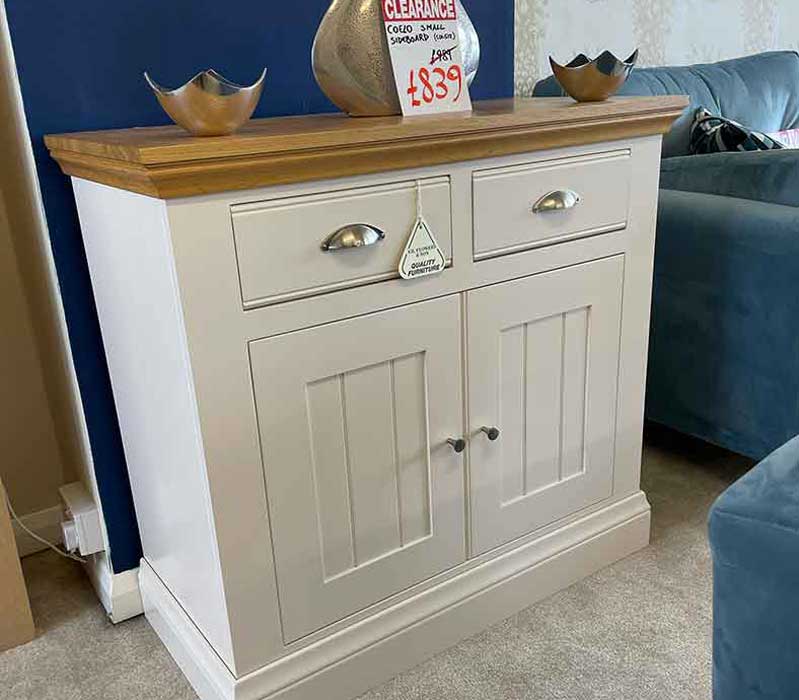 light grey sideboard