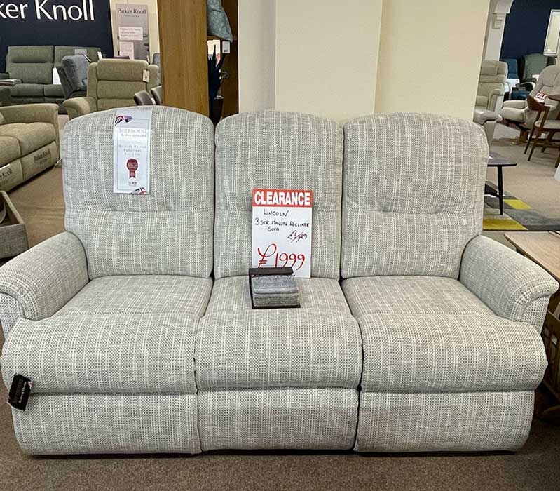 Lincoln 3-seater manual recliner sofa