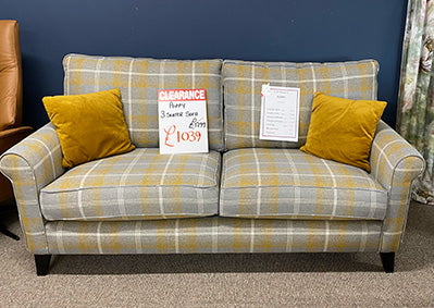 Poppy 3-seater check sofa