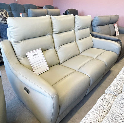 3-seater leather match sofa in chalk in a room with other sofas