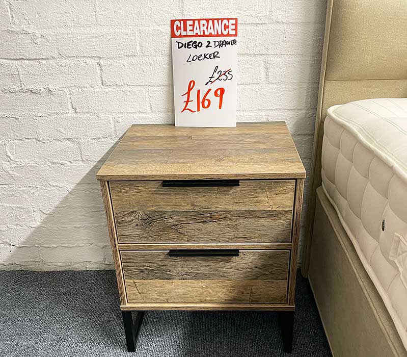 Diego 2-drawer bedside locker