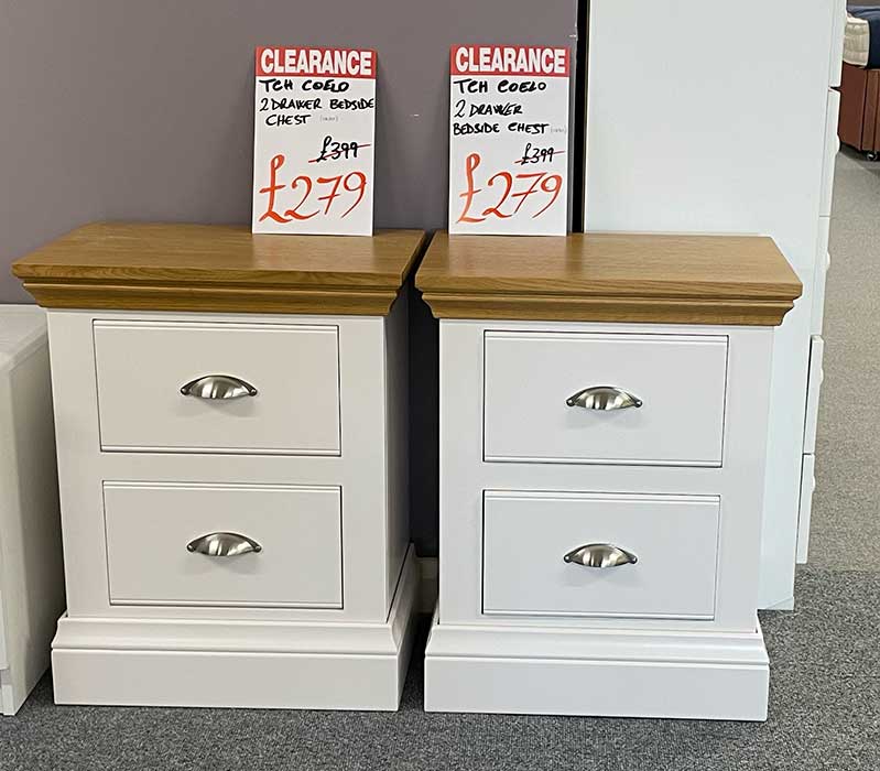 White bedside tables clearance